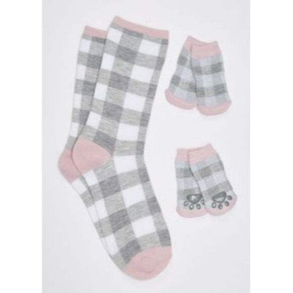 Gray Buffalo Print Matching Pet Sock Set - Picture 1 of 1